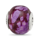 Sterling Silver Reflections Purple Magnesite Stone Bead